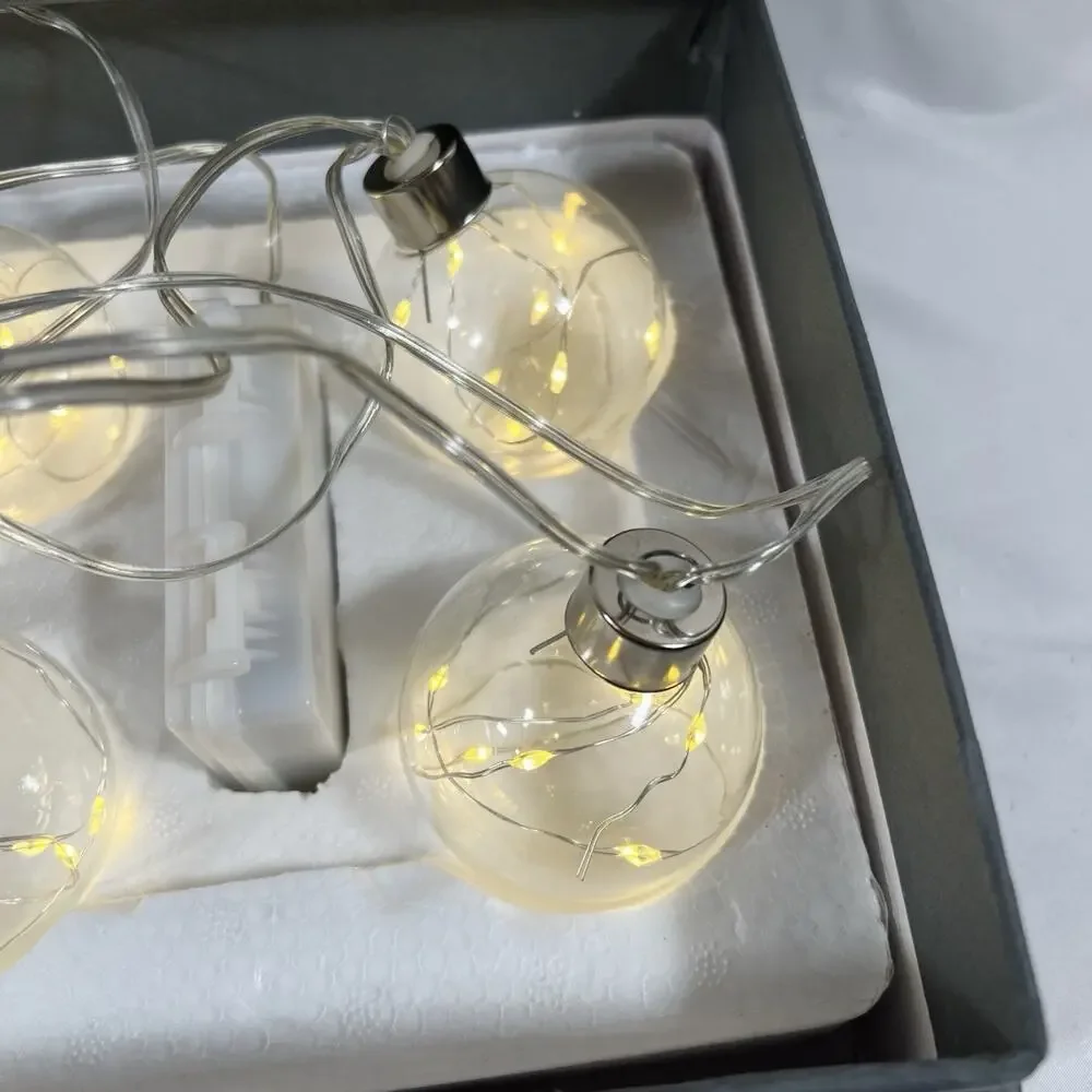 Restoration Hardware Starry Light 6 Filament Globe String Lights Silver *READ